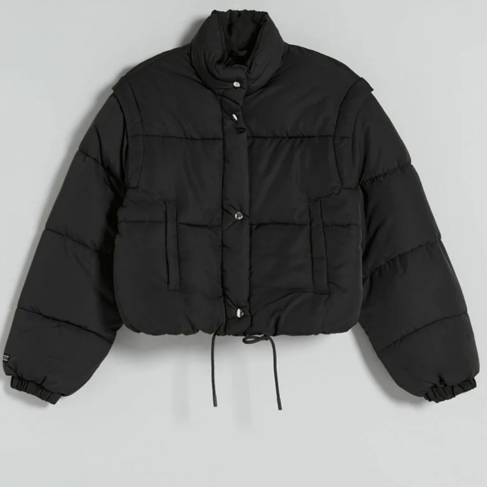 Bershka black puffer jacket size xs extra small